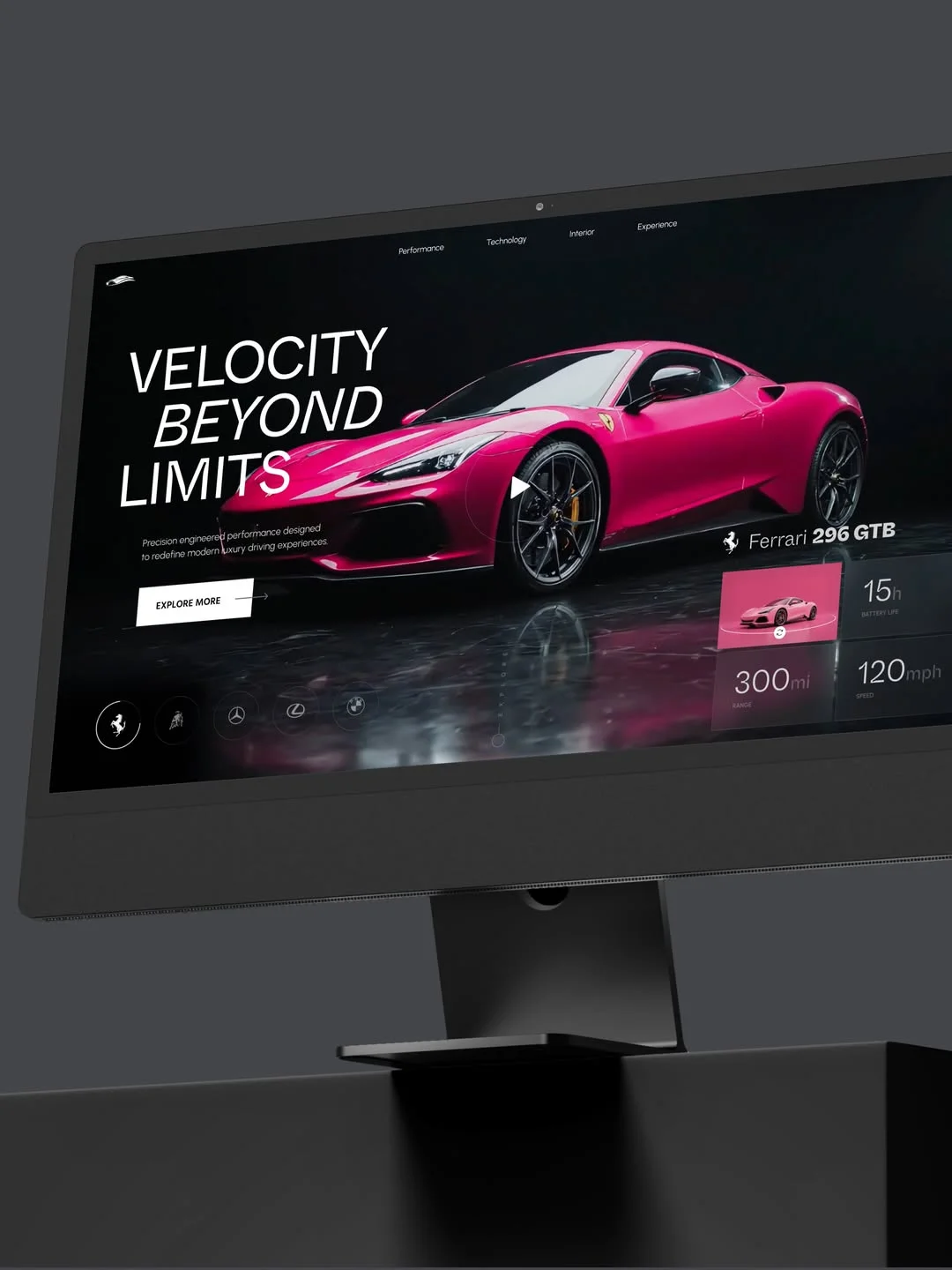Ferrari 296 GTB website design